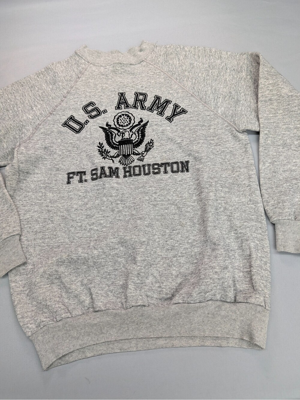 US Army Ft Sam Houston Artex Crewneck Sweatshirt Gray L USA